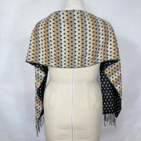 Polka Dot Black and Cream Scarf - Picture 3 of 7
